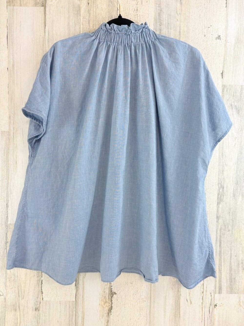 Ann Mashburn Atelier Kami Shirt Sz XL Blue Cotolino Chambray Button Down - Picture 10 of 14